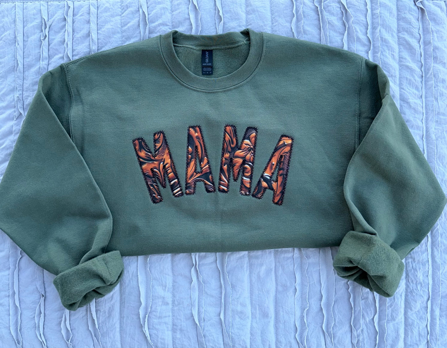 MAMA Tooled Leather Sweatshirt