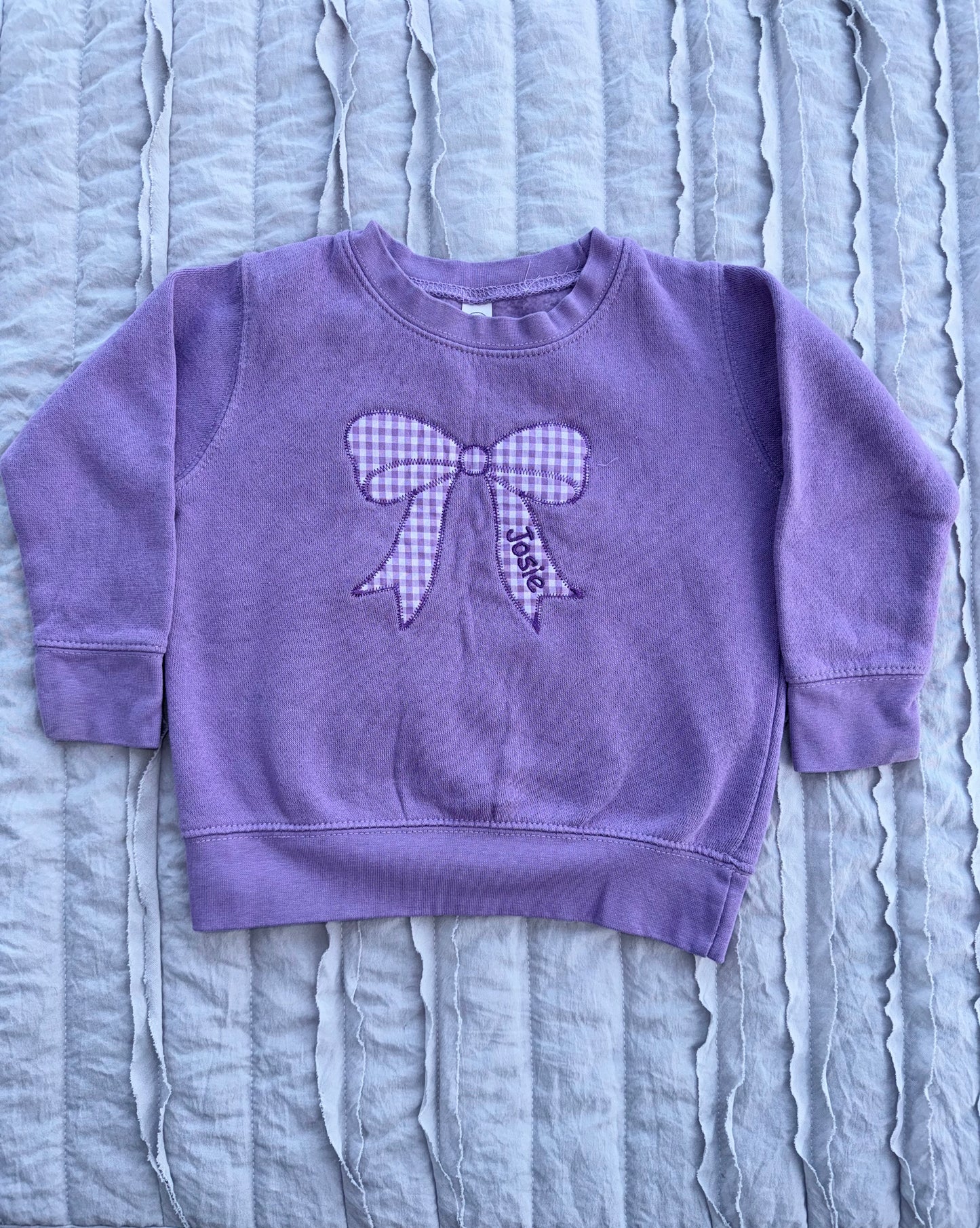 Girls Bow Applique Sweatshirt