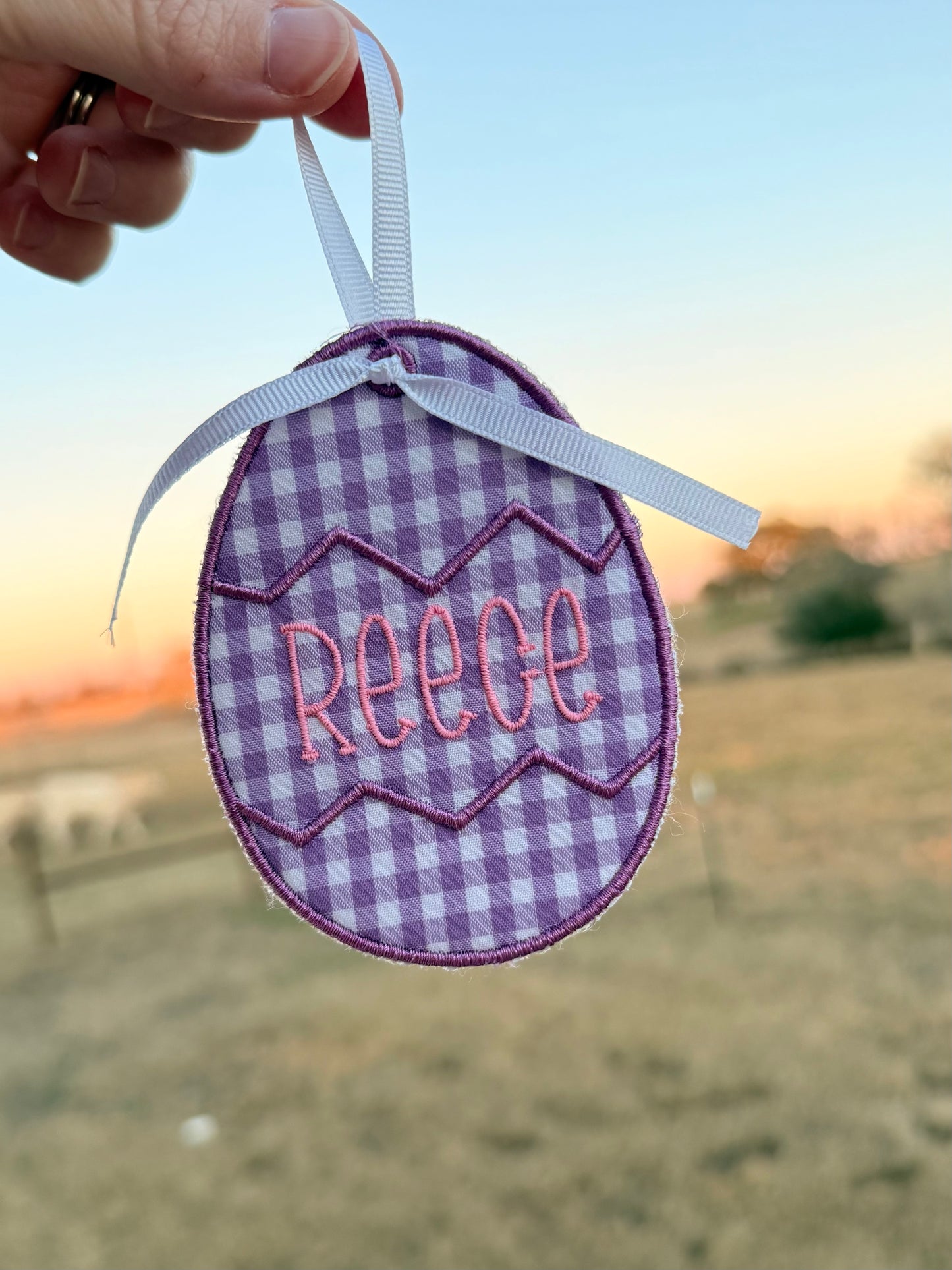 Egg-Shaped Easter Basket Tag